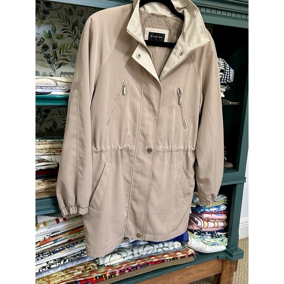 Braetan Women's Small Light Brown Soft Casual Rain Chore Coat Windbreaker - Picture 3 of 9